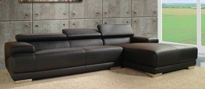 Current Wynne Contemporary Sectional Sofas Black Within Melody Sectional Sofa In Black Leatherwhiteline Imports (View 3 of 10)