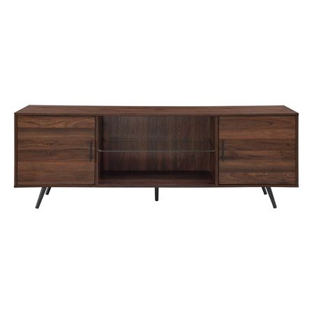 Desert Fields Thea Mid Century Two Door Tv Stands In Dark Walnut Intended For Best And Newest Desert Fields Thea Mid Century Two Door Tv Stand For Tvs (Photo 1 of 4)