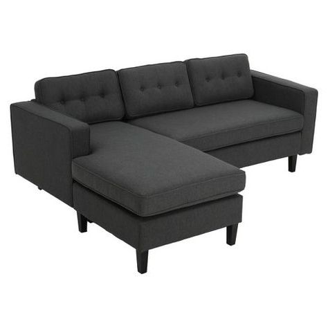 Dulce Mid Century Chaise Sofas Light Gray Throughout Fashionable Wilder Mid Century 2pc Chaise Sectional Sofa – Dark Gray (View 9 of 10)