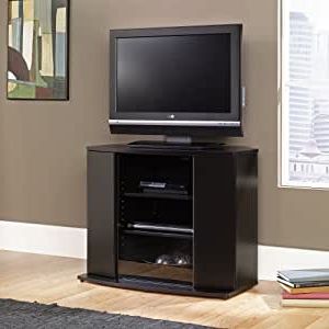 Edgeware Black Tv Stands With Regard To Most Up To Date Amazon: Matte Black Corner Tv Stand: Kitchen & Dining (View 4 of 10)