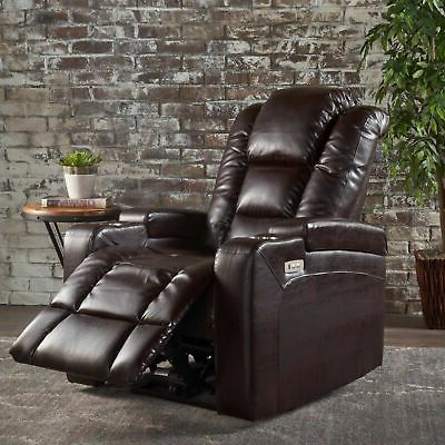 Expedition Brown Power Reclining Sofas With Regard To Newest Everette Brown Leather Power Recliner With Storage, Cup (View 3 of 10)