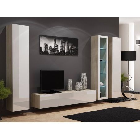 Famous Bmf Vigo 2 Tv Wall Unit With Vertical Slim Cabinets Media Within Galicia 180cm Led Wide Wall Tv Unit Stands (Photo 10 of 10)