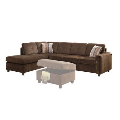 Famous Clifton Reversible Sectional Sofas With Pillows For Rent To Own Acme Furniture Belville Sectional Sofa With (View 3 of 10)