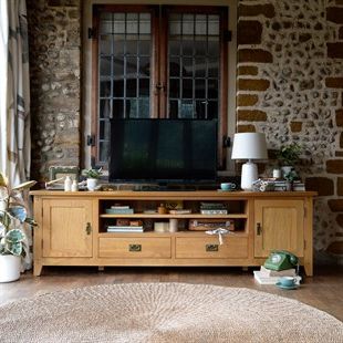 Fashionable Bromley Extra Wide Oak Tv Stands Within Solid Wood Oak, Pine & Painted Tv Stands & Tv Units – The (Photo 2 of 10)