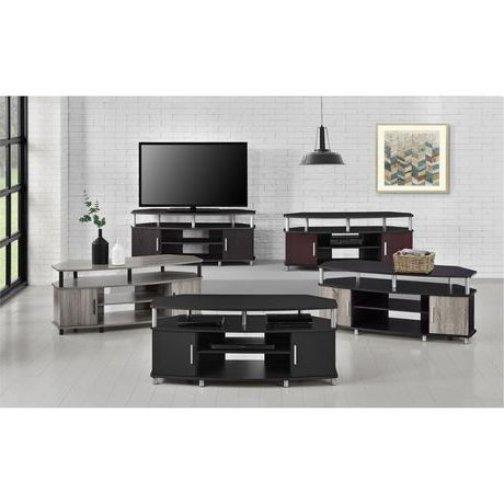 Fashionable Carson Corner Tv Stand For Tvs Up To 50", Black/cherry With Caleah Tv Stands For Tvs Up To 50" (Photo 10 of 10)