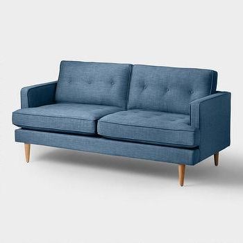 Fashionable Scarlett Blue Sofas Pertaining To Neutra Sofa In Pale Blue Leather I Roomservicestore (View 10 of 10)