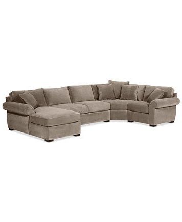 Fashionable Trevor Sofas With Trevor Fabric 4 Piece Chaise Sectional Sofa (View 3 of 10)