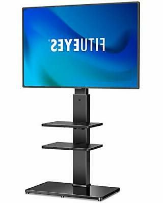 Fitueyes Universal Swivel Floor Tv Stand With Mount Height For Best And Newest Swivel Floor Tv Stands Height Adjustable (View 3 of 10)