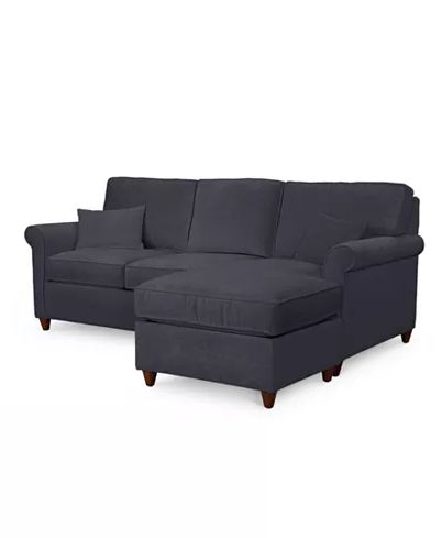 Furniture Lidia 82" Fabric 2 Pc. Reversible Chaise Regarding 2017 Palisades Reversible Small Space Sectional Sofas With Storage (Photo 8 of 10)