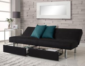 Futon Sofa Bed Convertible Sleeper Couch Full Size Twin Inside Best And Newest Twin Nancy Sectional Sofa Beds With Storage (View 2 of 10)