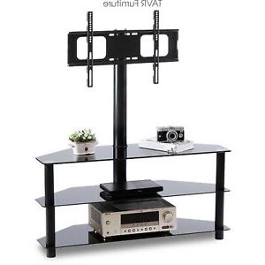 Glass Tv Stand With Swivel Mount For 32 70 Inch Led Lcd With Regard To Well Known Modern Floor Tv Stands With Swivel Metal Mount (View 3 of 10)