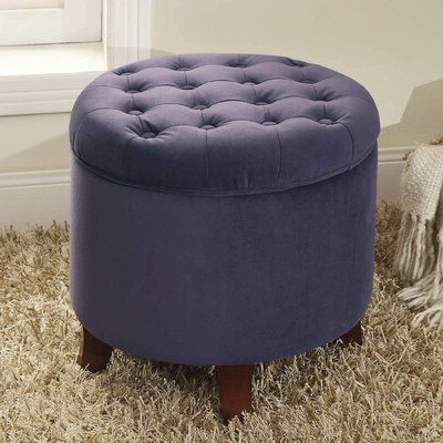 Gracie Oaks 19" Tufted Round Storage Ottoman & Reviews Within Most Popular Gracie Navy Sofas (View 3 of 10)