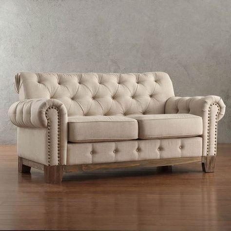 Greenwich Tufted Rolled Arm Nailhead Beige Chesterfield Inside Most Recently Released Artisan Beige Sofas (Photo 9 of 10)