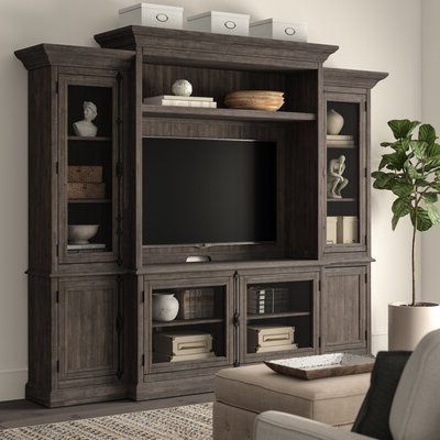 Greyleigh™ Amoret Entertainment Center For Tvs Up To 70 With Trendy Rustic Grey Tv Stand Media Console Stands For Living Room Bedroom (Photo 4 of 10)