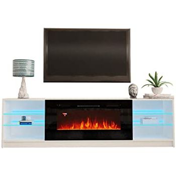 Latest Boston 01 Electric Fireplace Modern 79" Tv Stands With Regard To Amazon: Meble Furniture & Rugs Boston 01 Electric (Photo 1 of 10)