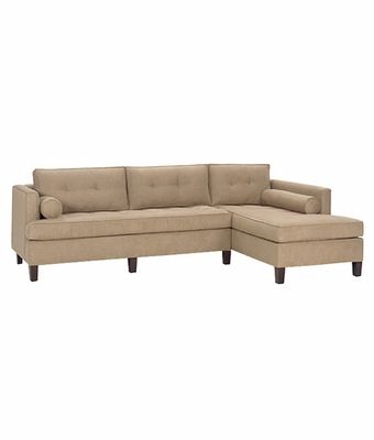 Latest Modern Upholstered Button Back Sectional With Chaise Throughout Mireille Modern And Contemporary Fabric Upholstered Sectional Sofas (View 8 of 10)