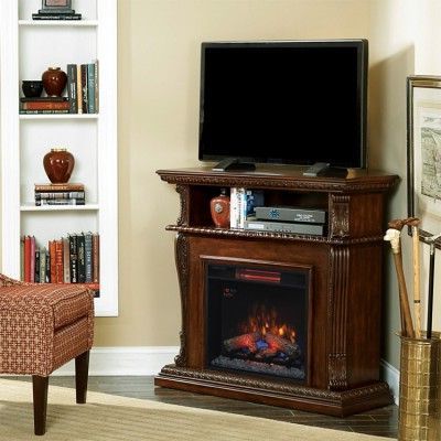 Latest Priya Corner Tv Stands Pertaining To Classic Flame Corinth Wall/corner Fireplace Tv Stand In (View 9 of 10)