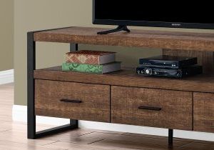 Latest Rfiver Black Tabletop Tv Stands Glass Base Regarding I 2820 – Tv Stand – 60"l / Brown Reclaimed Wood Look / 3 (Photo 6 of 10)