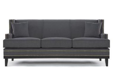 Linen Sofa Pertaining To Widely Used Radcliff Nailhead Trim Sectional Sofas Gray (View 6 of 10)