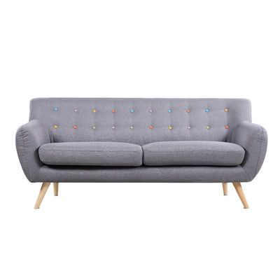 Mid Century Sofa, Love Seat, Mid Throughout Popular Gneiss Modern Linen Sectional Sofas Slate Gray (Photo 3 of 10)