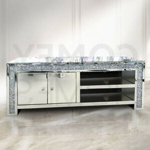 Mirrored Crushed Crystal Tv Unit / Stand 150cm – Free With 2018 Fitzgerald Mirrored Tv Stands (View 10 of 10)