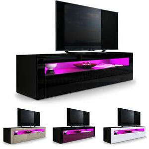 Modern Black Tabletop Tv Stands In Well Known Black High Gloss Modern Tv Stand Unit Media Entertainment (View 9 of 10)