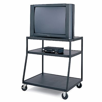 Modern Mobile Rolling Tv Stands With Metal Shelf Black Finish With Regard To Famous Bretford 44"(h) Ul Listed Wide Body Tv Cart (Photo 3 of 10)