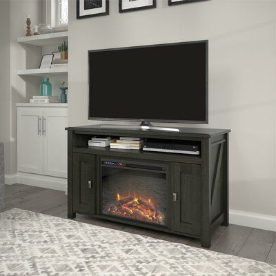 Most Current Ameriwood Home Rhea Tv Stands For Tvs Up To 70" In Black Oak Inside Mistana Katarina Tv Stand For Tvs Up To 50" With Electric (View 2 of 10)