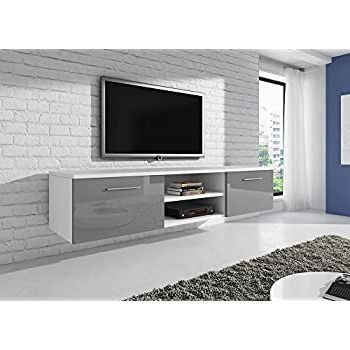 Most Current Hannu Tv Media Unit White Stands Pertaining To Floating Tv Unit Cabinet Stand Vegas White / Fronts High (View 2 of 10)
