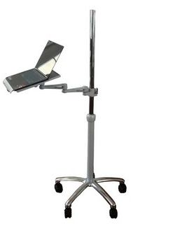 Most Current Mobile Tv Stands With Lockable Wheels For Corner Regarding Dvc02 Dlpta Rolling Laptop Pole Station – Adjustable (View 1 of 10)