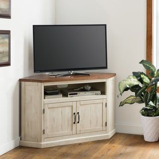 Most Current Shop White 46 Inch Corner Tv Stand & Media Console Inside Priya Corner Tv Stands (Photo 6 of 10)