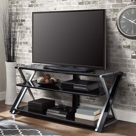 Most Popular Glass Tv Stands For Tvs Up To 70" Pertaining To Whalen Xavier 3 In 1 Tv Stand For Tvs Up To 70" (View 3 of 10)