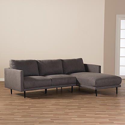 Most Recent Baxton Studio Riley Retro Mid Century Modern Grey Fabric Intended For Riley Retro Mid Century Modern Fabric Upholstered Left Facing Chaise Sectional Sofas (Photo 1 of 10)