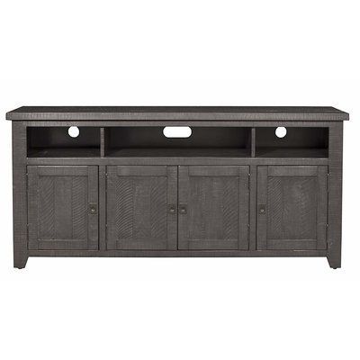 Most Recent Chrissy Tv Stands For Tvs Up To 75" Pertaining To Loon Peak® Rooney Solid Wood Tv Stand For Tvs Up To 75 (Photo 8 of 10)