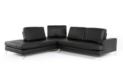 Most Recent Wynne Contemporary Sectional Sofas Black Regarding Voyager Sectional Sofa In Black Full Leathervig (View 2 of 10)