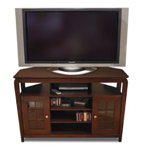 Most Recently Released Corner Tv Stands For Tvs Up To 43" Black Inside 46" Wide Walnut Or Black Wood Veneer Finish "tall Boy (Photo 3 of 10)