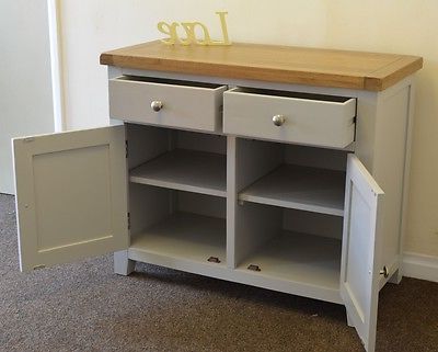 Most Up To Date Dorset Oak Sideboard Cupboard Pine 2 Door 2 Drawer Solid With Scandi 2 Drawer Grey Tv Media Unit Stands (Photo 7 of 10)