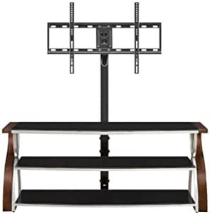 Newest Whalen Furniture Black Tv Stands For 65" Flat Panel Tvs With Tempered Glass Shelves Regarding Amazon: Whalen Furniture 3 In 1 Flat Panel Tv Stand (View 7 of 10)