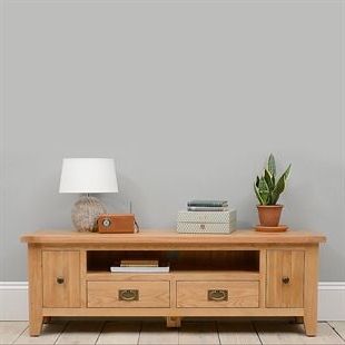 Oak, Solid Wood And White Tv Stands (Photo 9 of 10)
