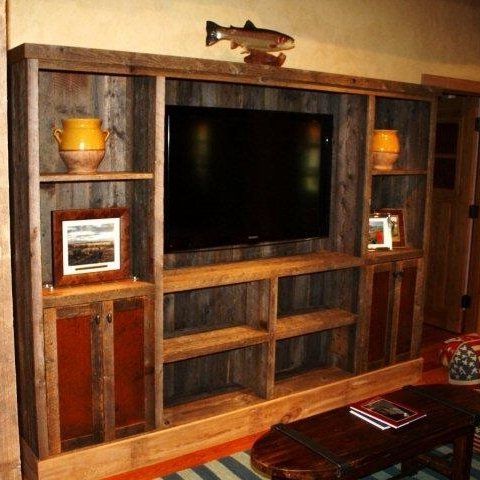 Pallet Furniture Pertaining To Rustic Grey Tv Stand Media Console Stands For Living Room Bedroom (Photo 2 of 10)