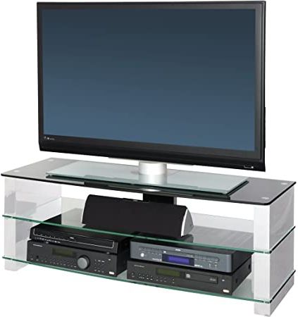 Peerless Manhattan 1200 White Tv Stand: Amazon.co.uk Throughout Favorite Bromley White Wide Tv Stands (Photo 10 of 10)