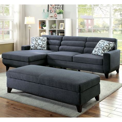 Popular Owego L Shaped Sectional Sofas Pertaining To Furniture Of America Brixon Contemporary Dark Grey Padded (Photo 9 of 10)