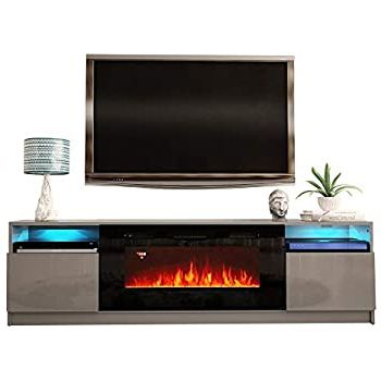 Recent Boston 01 Electric Fireplace Modern 79" Tv Stands For Amazon: Meble Furniture & Rugs Boston 01 Electric (Photo 3 of 10)