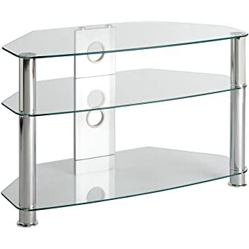 Recent Chromium Tv Stands Inside Levv Clear Glass Tv Stand With Chrome Legs For Upto  (View 6 of 10)