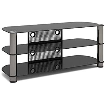 Recent Easyfashion Modern Mobile Tv Stands Rolling Tv Cart For Flat Panel Tvs Pertaining To Amazon: Sonax New York 50 Inch Metal And Glass Tv (View 3 of 10)