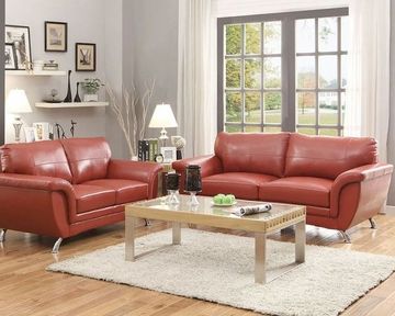 Red Sofa Set Chaskahomelegance El 8523red Set Regarding Best And Newest Red Sofas (Photo 7 of 10)