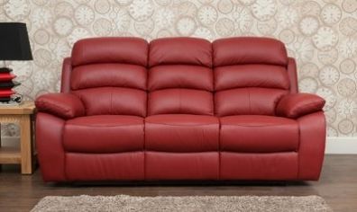 Red Sofas Within Popular Recliner Sofas Armchairs Red Full Genuine Leather For Sale (Photo 6 of 10)