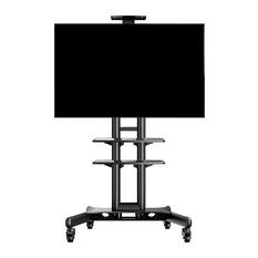 Rfiver Modern Tv Stands Rolling Wheels Black Steel Pole With Most Current 50 Most Popular Entertainment Centers And Tv Stands With (View 5 of 10)