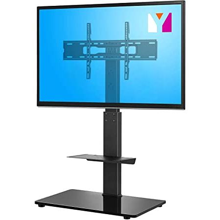 Rfiver Universal Floor Tv Stands Base Swivel Mount With Height Adjustable Cable Management Intended For Latest Amazon: Yomt Tv Stand With Mount For Most 32 To  (View 4 of 10)
