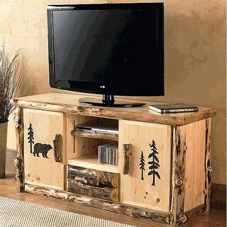 Rustic Tv Stands With Widely Used Rustic Country Tv Stands In Weathered Pine Finish (View 7 of 10)